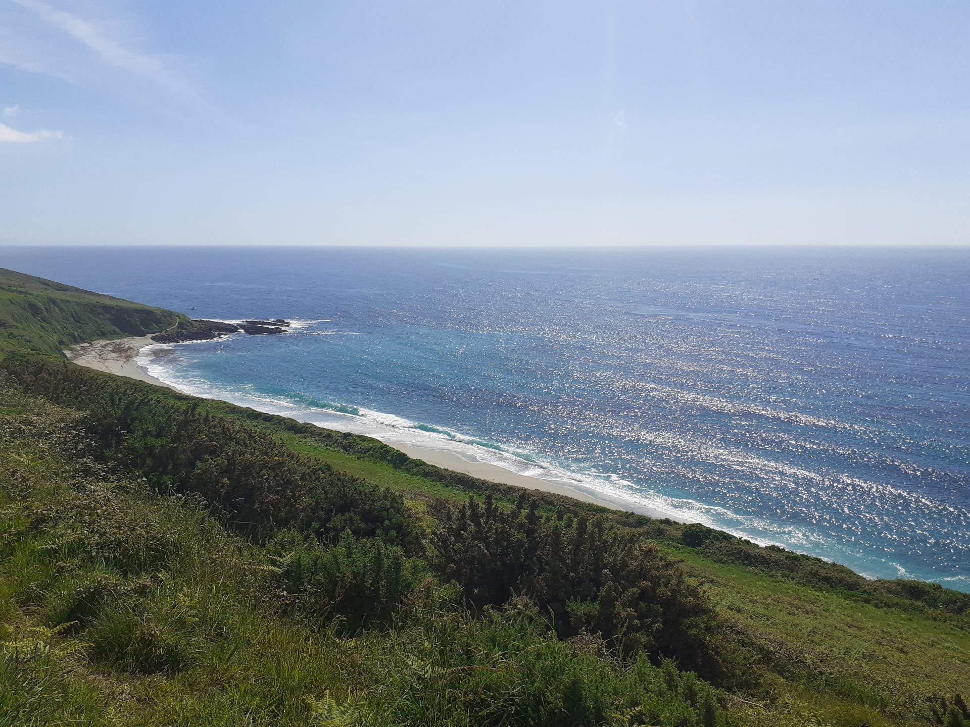 View of Vault Beach on the coastal path between Hemmick and Gorran